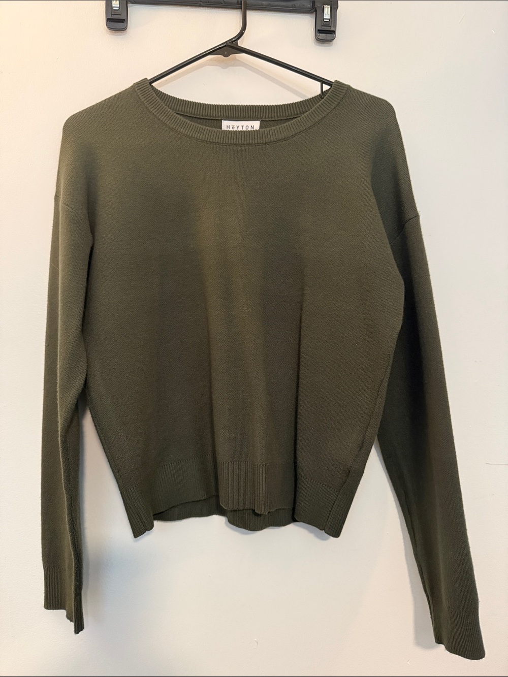 Huyton Olive Crew Neck Sweater